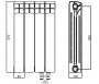Rifar Base Ventil 500 - 19 секции Биметаллический радиатор нижнее правое подключение