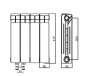 Rifar Base Ventil 350 - 11 секции Биметаллический радиатор нижнее левое подключение