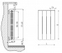 Rifar SUPReMO Ventil 350 - 12 секции Биметаллический радиатор нижнее правое подключение