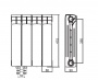 Rifar Base Ventil 350 - 4 секции Биметаллический радиатор нижнее правое подключение