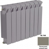 Биметаллический радиатор Rifar Monolit 500 - 12 секции серый