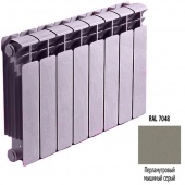 Биметаллический радиатор Rifar Base 350 - 14 секции серый