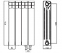 Base Ventil 500 - 16 секции Биметаллический радиатор нижнее левое подключение